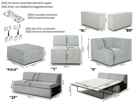 Bok do sofy modułowej ICE