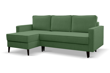 Uniwersalny narożnik Crystal funckja spania pojemnik drewniane nóżki duże poduszki