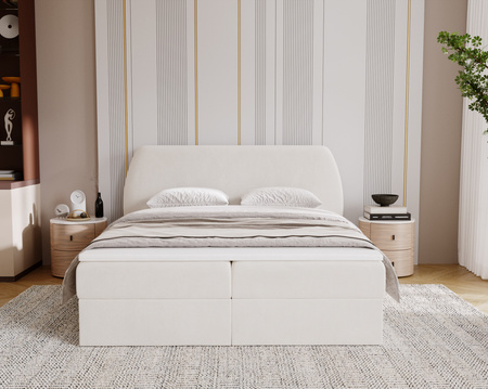 Łóżko kontynentalne Lotus dostępne w 4 wymiarach wyposażone w 2 pojemniki topper w zestawie