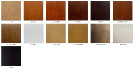 Elegancki prostokątny stół Nervi nogi lite drewno bukowe blat fornir dębowy lub laminat rozkładany 140-180 cm