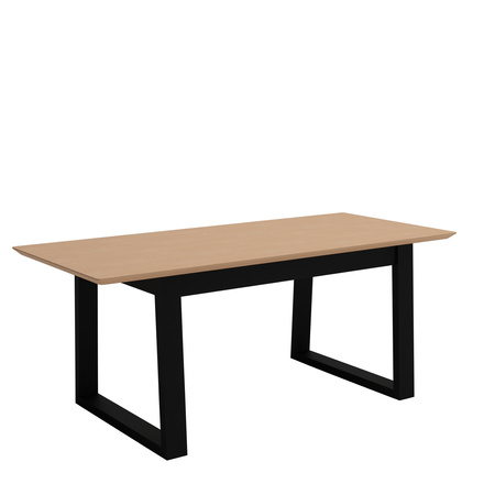 Elegancki prostokątny stół Nervi nogi lite drewno bukowe blat fornir dębowy lub laminat rozkładany 140-180 cm