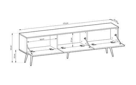 Beżowa szafka RTV Vetro dostępna w 2 rozmiarch z gładkim lub ryflowanym frontem, na nóżkach lub wisząca