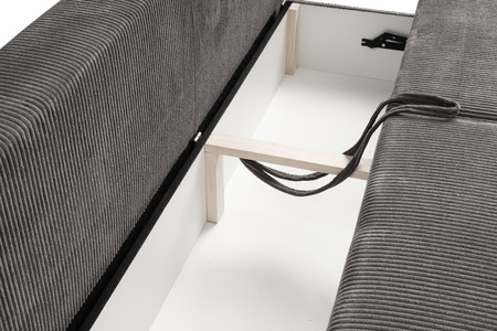 Minimalistyczna rozkładana sofa Hudson z pojemnikiem 3 osobowa