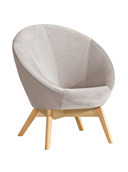 Fotel Picket solidna bukowa podstawa muszelkowy design