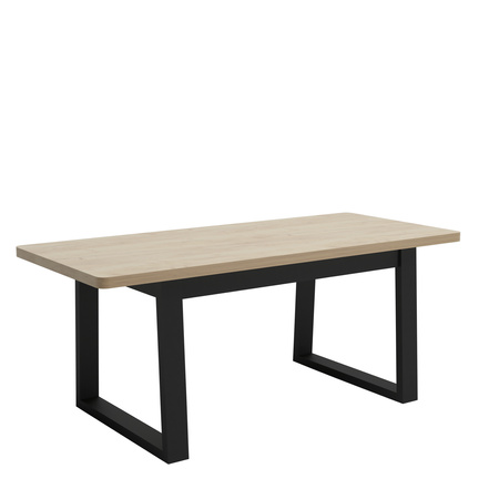 Elegancki prostokątny stół Nervi nogi lite drewno bukowe blat fornir dębowy lub laminat rozkładany 140-180 cm