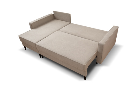 Uniwersalny narożnik Crystal funckja spania pojemnik drewniane nóżki duże poduszki