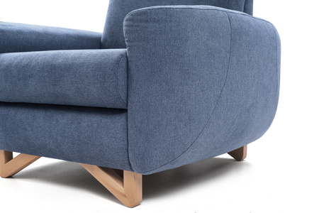 Luksusowy fotel Aosta elegancja komfort skandynawski design nóżki drewniane