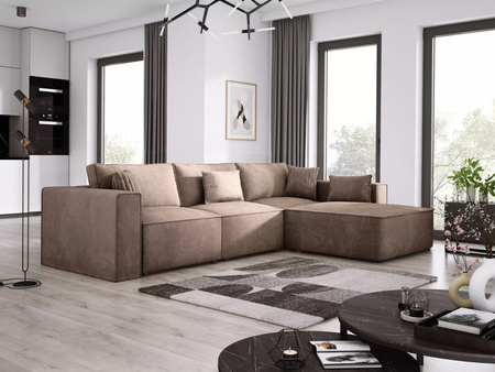 Duży nowoczesny narożnik Deia do salonu opcjonalna funkcja spania L kształtny