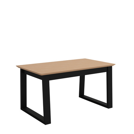 Elegancki prostokątny stół Nervi nogi lite drewno bukowe blat fornir dębowy lub laminat rozkładany 140-180 cm