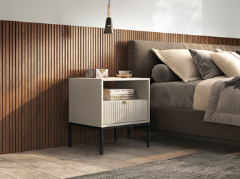 Szafka nocna z ryflowanym frontem kolekcja Natal