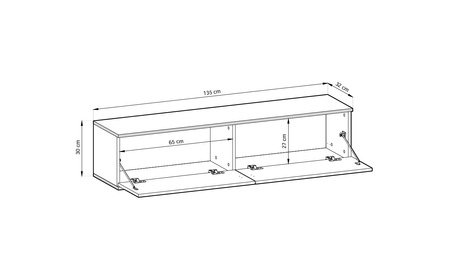 Beżowa szafka RTV Vetro dostępna w 2 rozmiarch z gładkim lub ryflowanym frontem, na nóżkach lub wisząca
