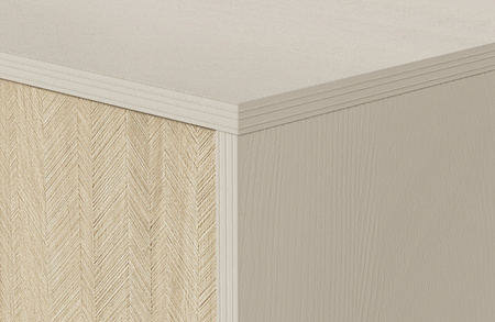 Komoda w skandynawskim stylu wyposażona w 1 szafkę i 3 szuflady dostępna w 2 kolorach kolekcja Idaho