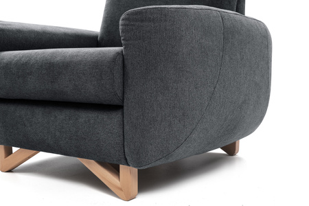 Luksusowy fotel Aosta elegancja komfort skandynawski design nóżki drewniane