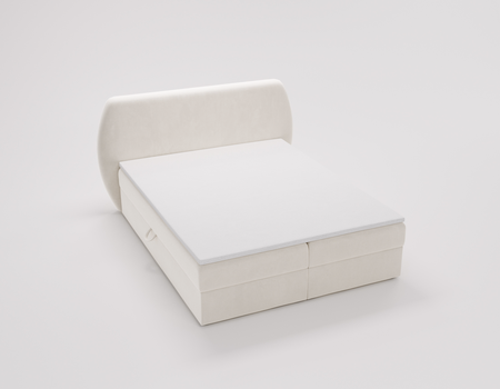 Łóżko kontynentalne Lotus dostępne w 4 wymiarach wyposażone w 2 pojemniki topper w zestawie