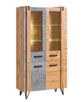 Witryna kolekcja Denver - Kolor: dąb wotan / beton millenium