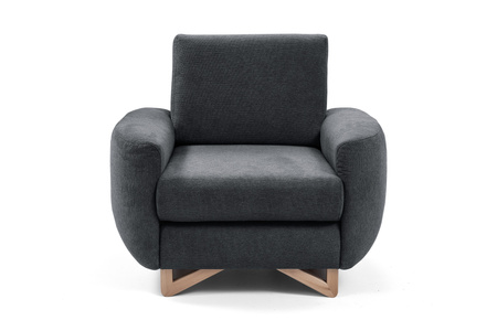 Luksusowy fotel Aosta elegancja komfort skandynawski design nóżki drewniane