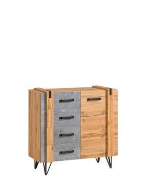 Komoda kolekcja Denver - Kolor: dąb wotan / beton millenium