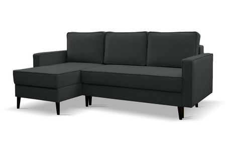 Uniwersalny narożnik Crystal funckja spania pojemnik drewniane nóżki duże poduszki